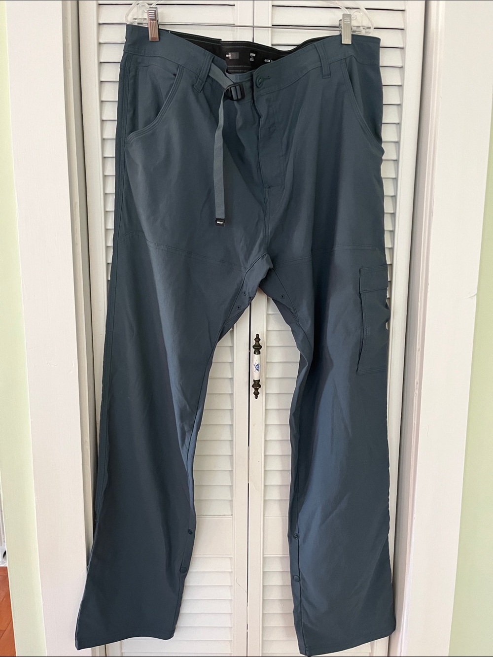 Prana Zion Stretch Pants Convertible Blue Sz 42/34 Slim Fit